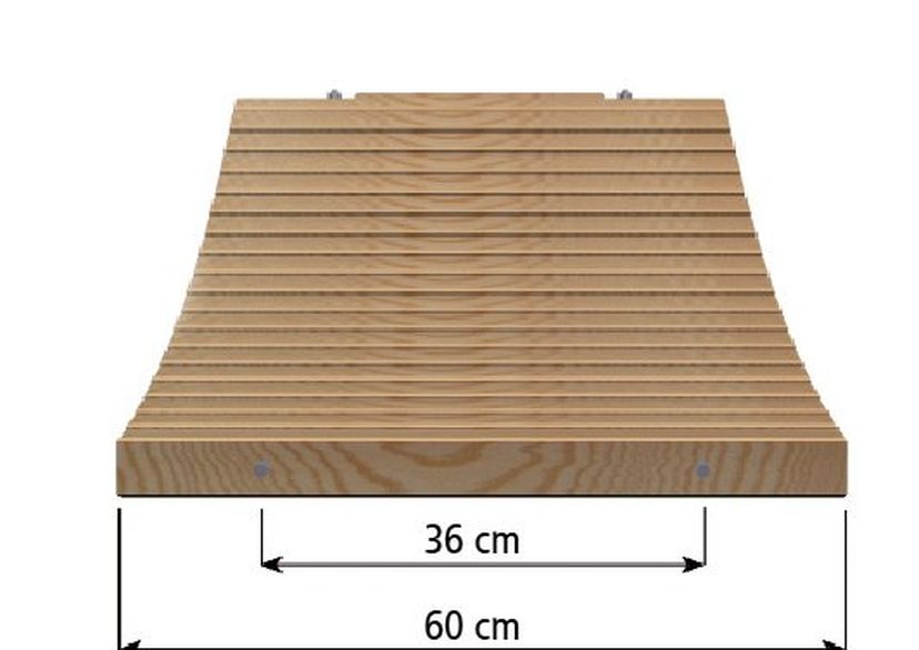 Passerelle à lattes de bois, largeur utile 50 cm