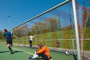 Filets de buts de foot à 11 bicolore en PPhr Ø3.5 mm, mailles hexagonales - 2.00/2.00 m