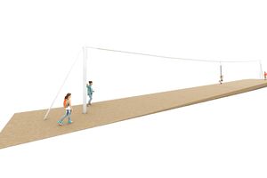 Tyrolienne (ou téléphérique) avec mâts à sceller