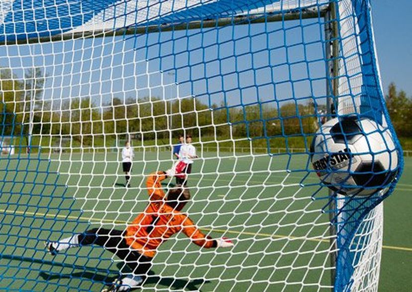 Filets de buts de foot à 11 bicolore en PPhr Ø3 mm, maille 45 mm - 2.00/2.00 m