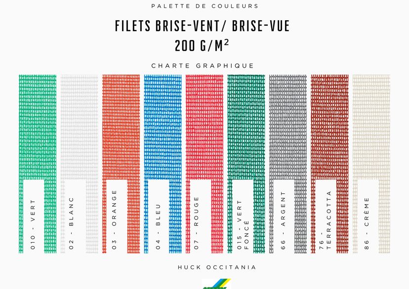 Filet brise-vent/brise-vue, 200 g/m², sur mesure