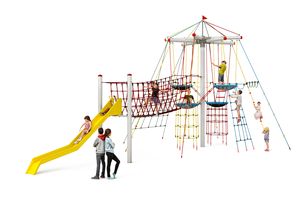 L'Arbre aux Nids perchés avec pont et toboggan