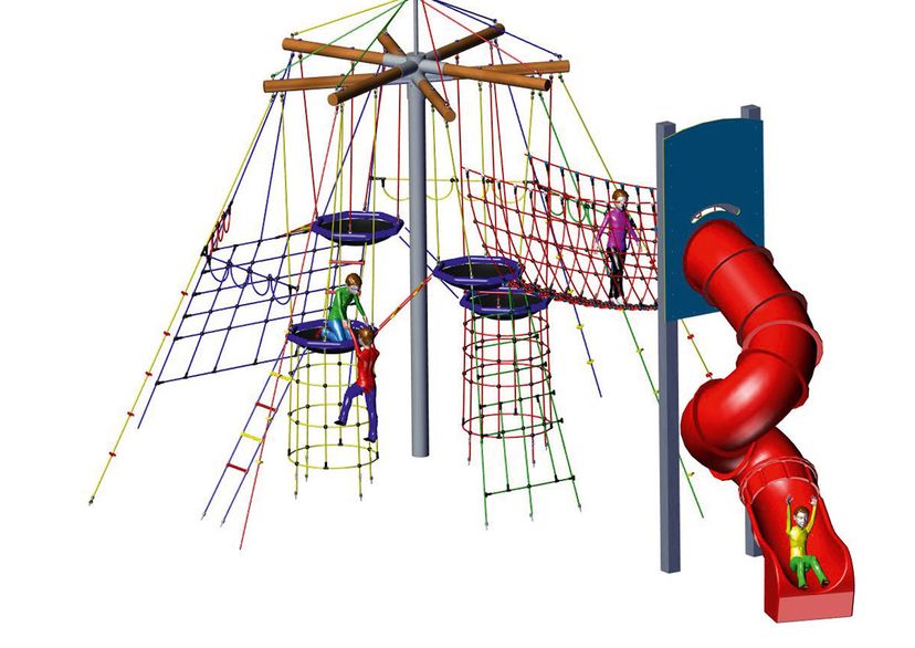 L'Arbre aux Nids perchés avec toboggan spirale