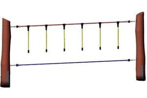 Corde d’équilibre, jeu, enfant, grimpe, escalade, parcours