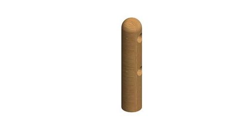 End bollard with 2 drill-holes