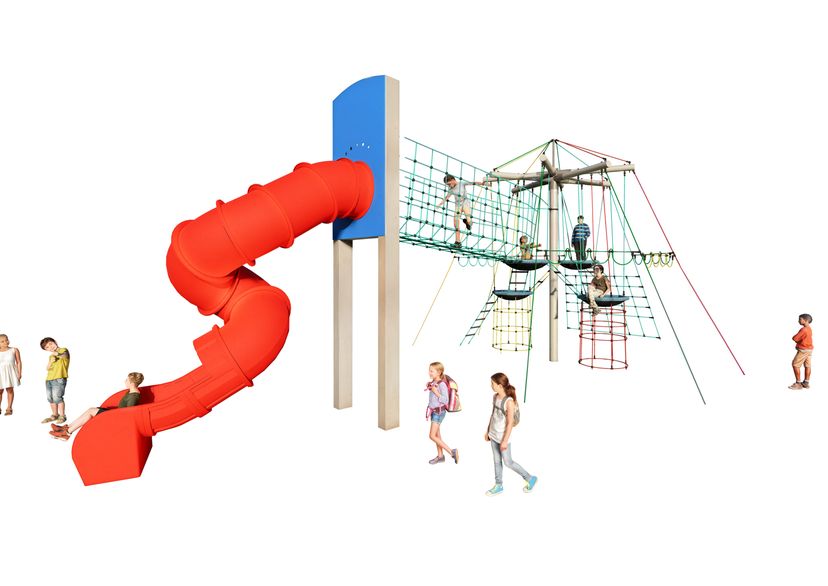 L'Arbre aux Nids perchés avec toboggan spirale